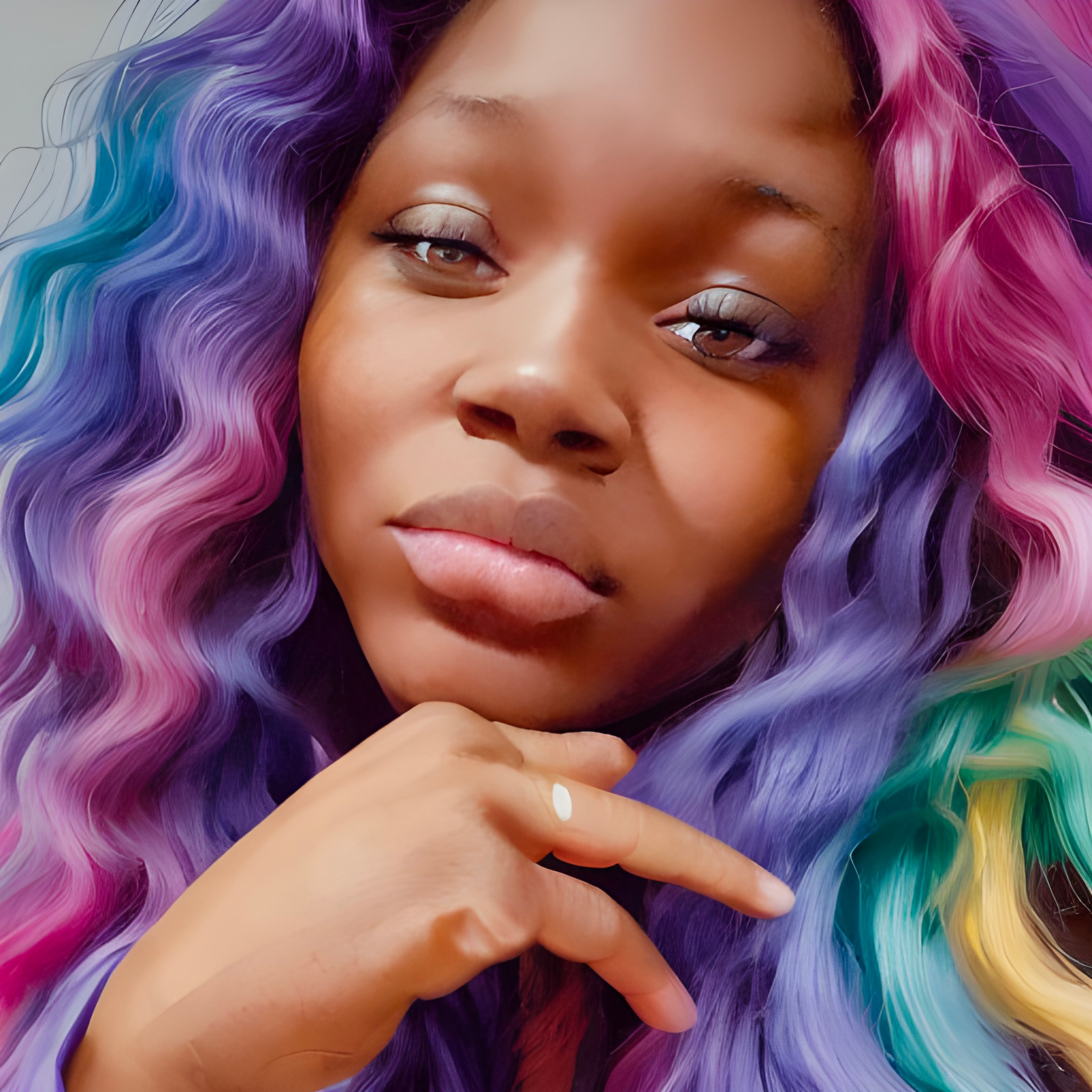 MIAMOR with rainbow hair