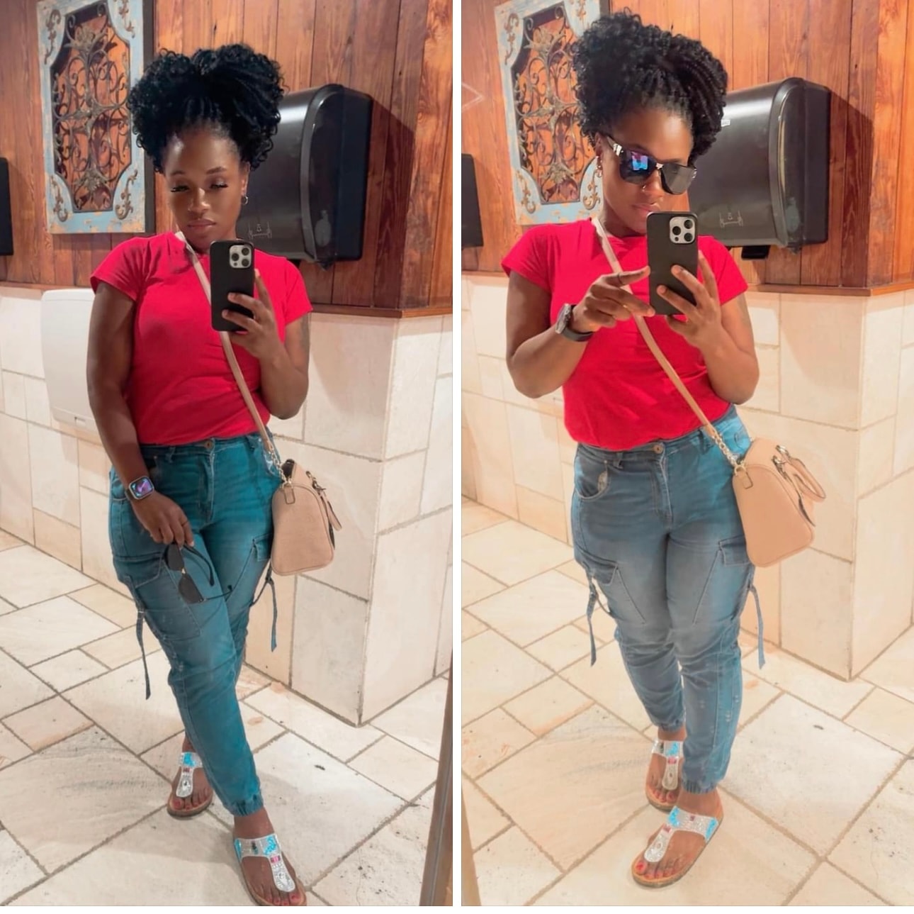 MIAMOR mirror selfie red outfit