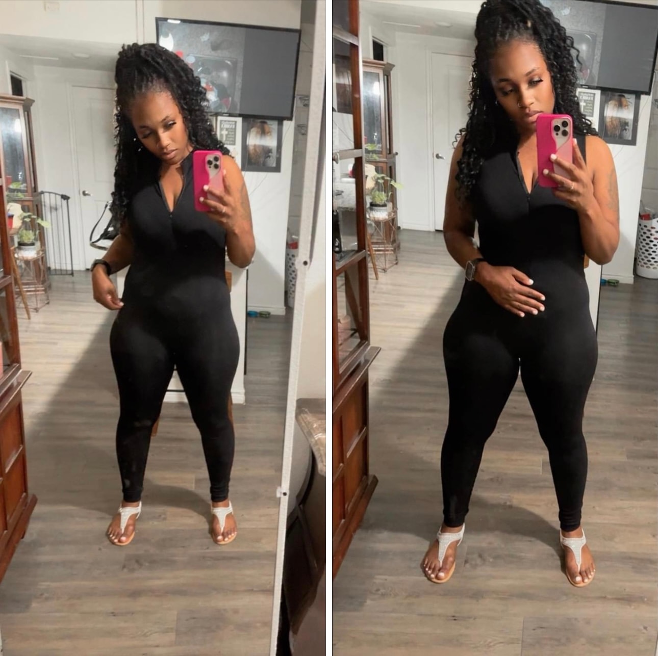MIAMOR mirror selfie black jumpsuit